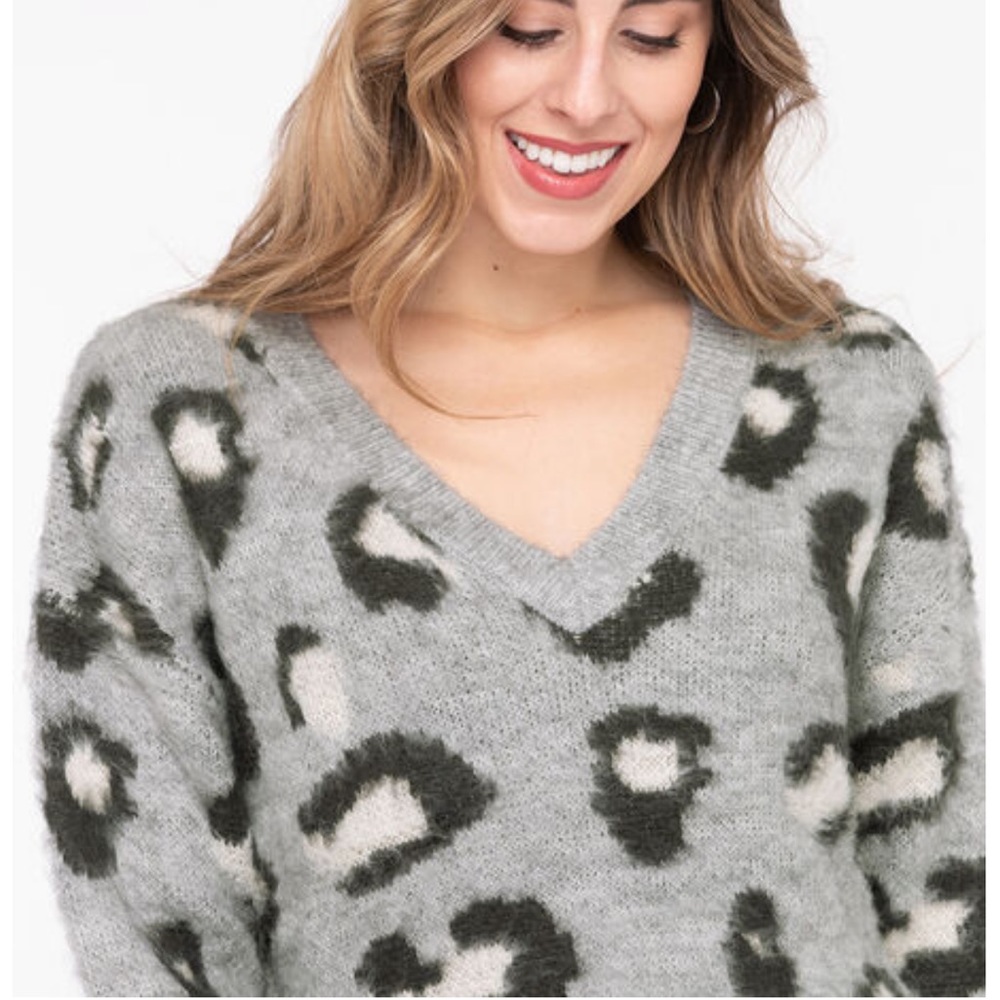 3X Leopard Print Tunic Sweater - Picture 4 of 5